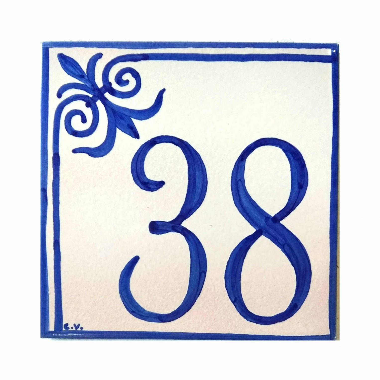Azulejos con números, números artesanos, números personalizados, números rústicos, baldosa número,